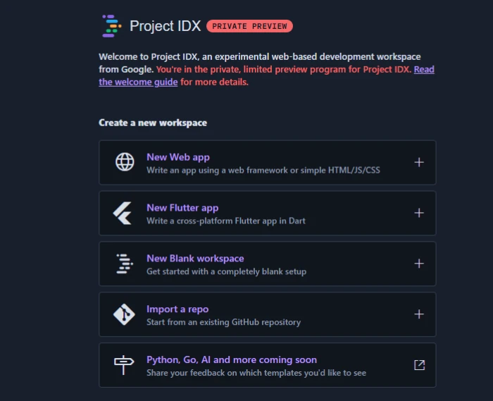 Google's Project IDX